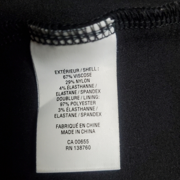 REITMANS Square Neck Sleeveless Sheath Black Dress Metal Eyelet Front Slit - Picture 13 of 14